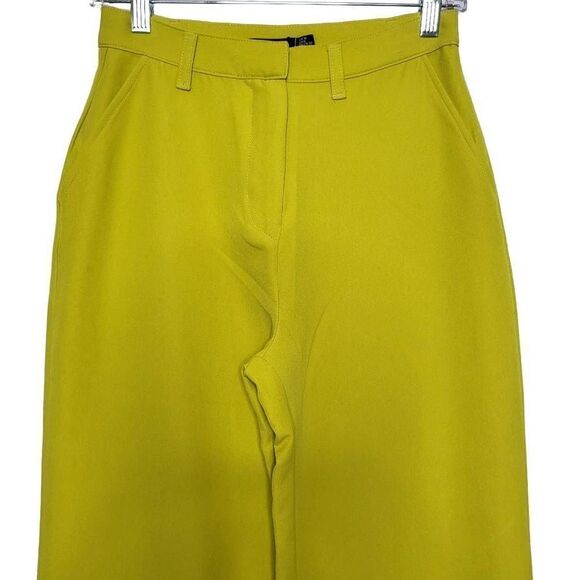 Boohoo Premium Straight Leg Tailored Trousers in Lime Size 6 - Picture 4 of 10